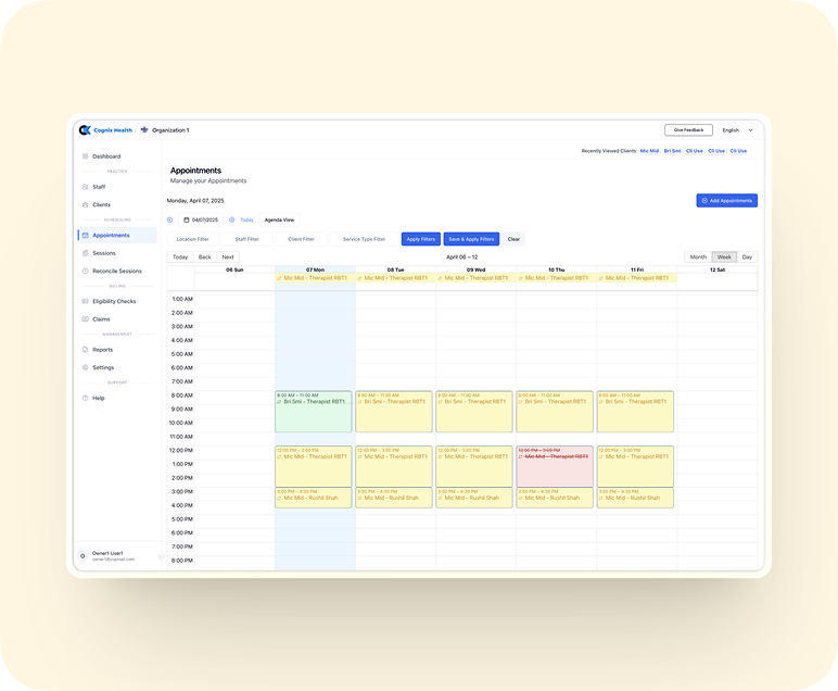 Practice Management Dashboard
